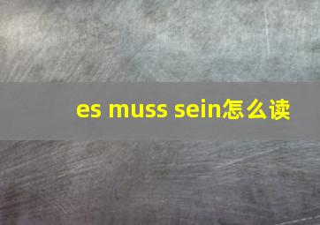 es muss sein怎么读